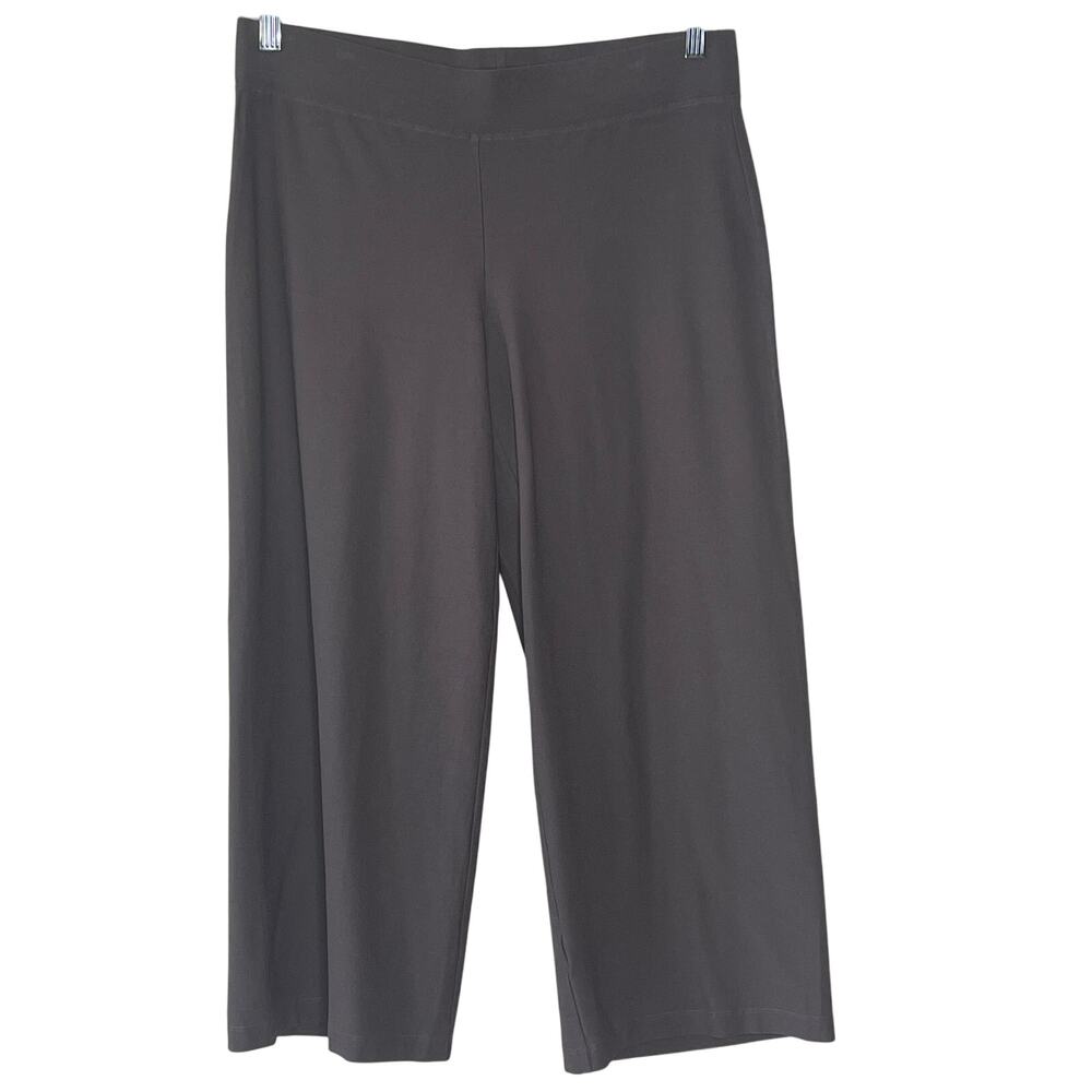 EILLEN FISHER WASHABLE STRETCH CREPE WIDE LEG PANT SIZE M